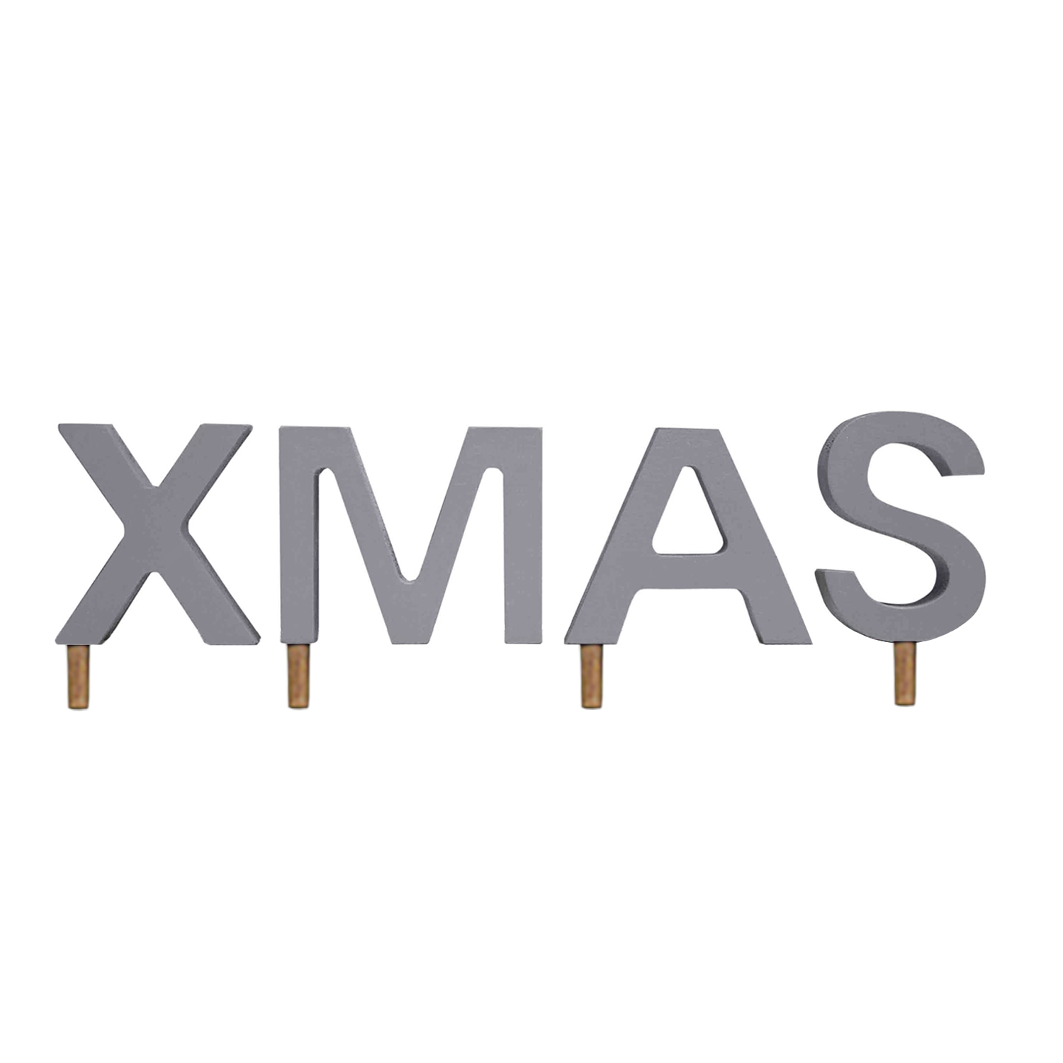 EMI Buchstabenaufstecker XMAS, grau Hochwertige Buchstabenaufstecker XMAS aus Birkenholz zur Bestückung des EMI Tischkranzes