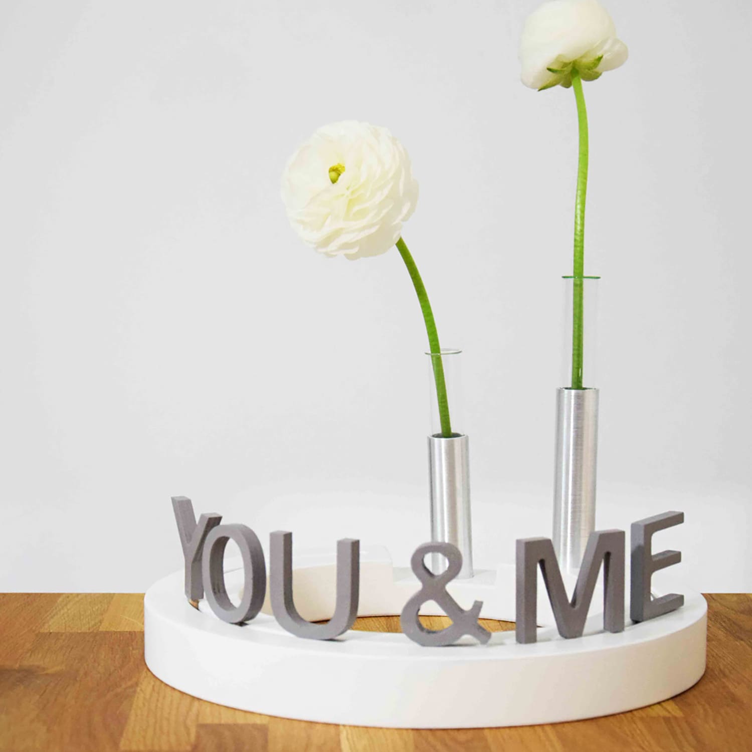 EMI Buchstabenaufstecker YOU & ME, grau