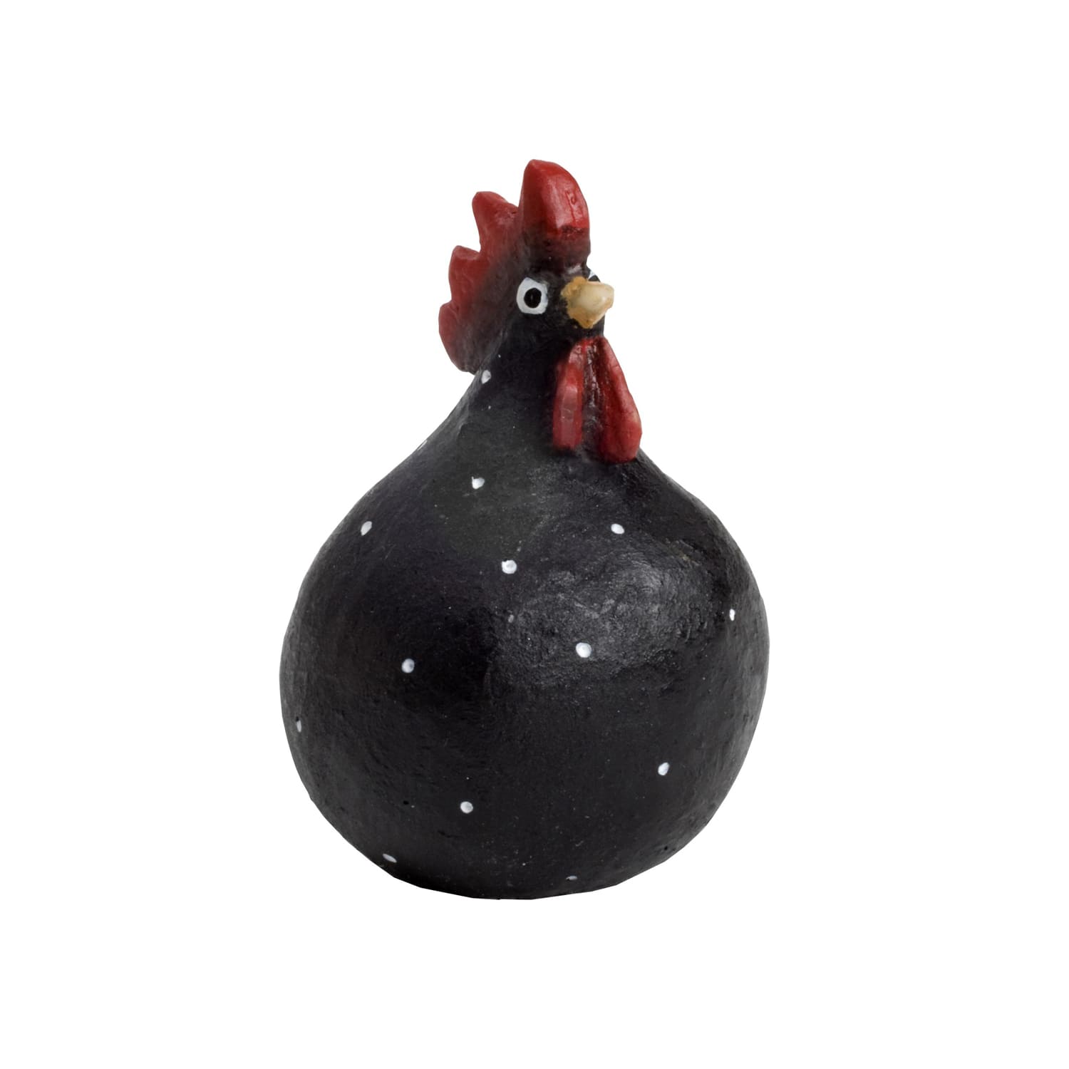 Schwarzes Dekohuhn für in- und outdoor Schwarzes Dekohuhn Höhe 5,2 cm und Durchmesser 3,5 cm aus Polyresin